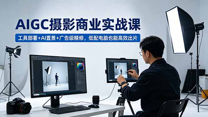 (18434期)AIGC 摄影商业实战课,工具部署+AI置景+广告级精修,低配电脑也能高效出片网创吧-网创项目资源站-副业项目-创业项目-搞钱项目网创吧