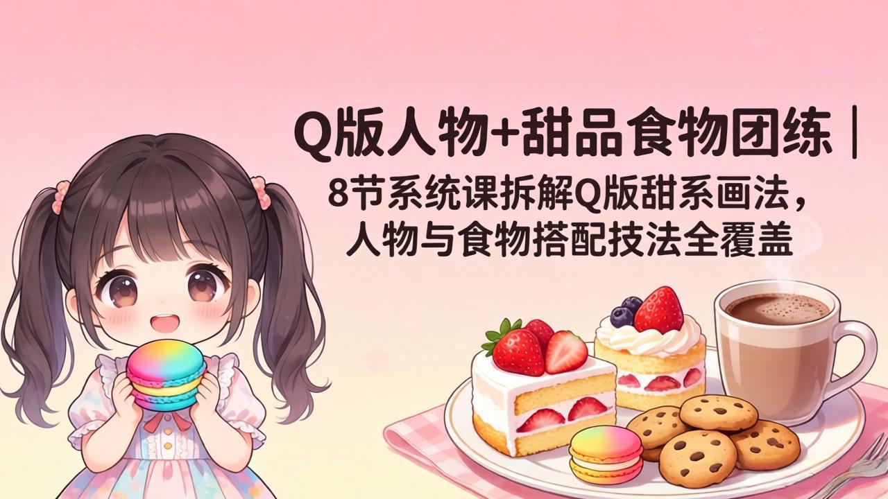 (18037期)Q版人物+甜品食物团练|8节系统课拆解Q版甜系画法,人物与食物搭配技法全覆盖网创吧-网创项目资源站-副业项目-创业项目-搞钱项目网创吧