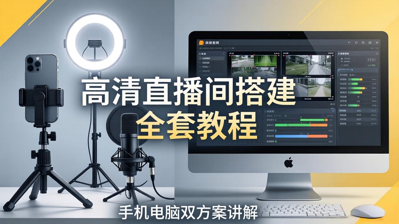 （18104期）高清直播间搭建全套教程，手机电脑双方案讲解，设备选型调试多机位实操教学网创吧-网创项目资源站-副业项目-创业项目-搞钱项目网创吧
