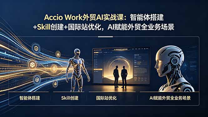 (19086期)Accio Work外贸AI实战课:智能体搭建+Skill创建+国际站优化,AI赋能外贸全业务场景网创吧-网创项目资源站-副业项目-创业项目-搞钱项目网创吧