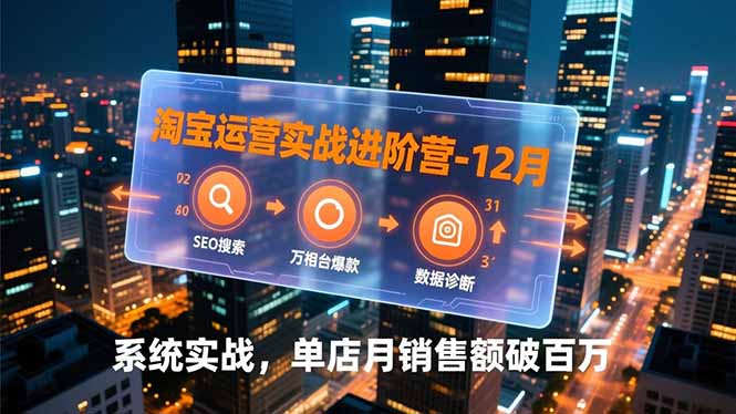 (16974期)淘宝运营实战进阶营-12月:SEO搜索、万相台爆款、数据诊断,系统实战,单店月销售额破百万网创吧-网创项目资源站-副业项目-创业项目-搞钱项目网创吧