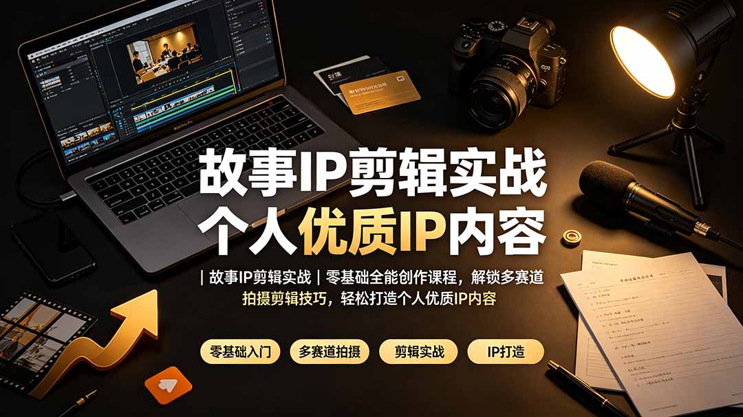 （19550期）故事IP剪辑实战｜零基础全能创作课程，解锁多赛道拍摄剪辑技巧，轻松打造个人优质IP内容网创吧-网创项目资源站-副业项目-创业项目-搞钱项目网创吧
