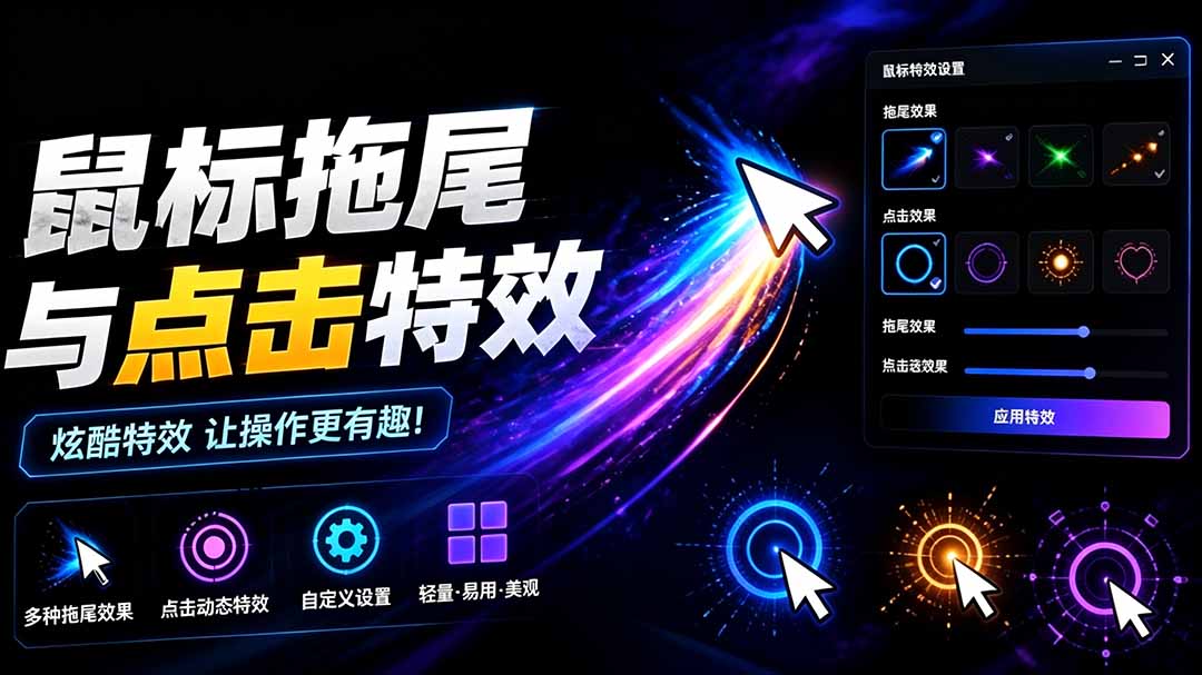 (19356期)Windows特效小工具!一键给你的鼠标添加拖尾与点击动态特效,吾爱出品,免费使用 Mouse Trail网创吧-网创项目资源站-副业项目-创业项目-搞钱项目网创吧