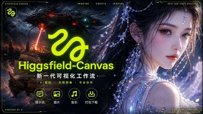 (18502期)Higgsfield Canvas AI视频制作详解,节点式工作流搭建,重构新式视频创作完整教程网创吧-网创项目资源站-副业项目-创业项目-搞钱项目网创吧