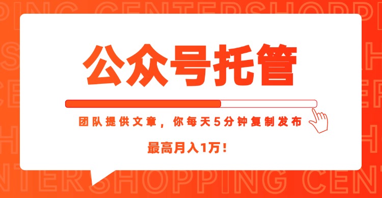 (15109期)【公众号托管 】我提供文章,你每天5分钟复制发布,最高月入1W网创吧-网创项目资源站-副业项目-创业项目-搞钱项目网创吧