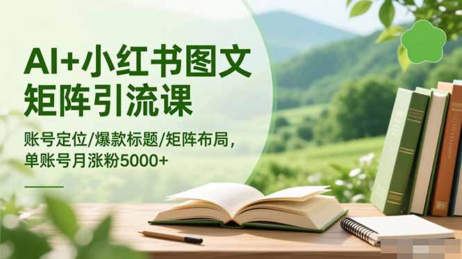 (16530期)AI+小红书图文矩阵引流课:账号定位/爆款标题/矩阵布局/单账号月涨粉5000+网创吧-网创项目资源站-副业项目-创业项目-搞钱项目网创吧