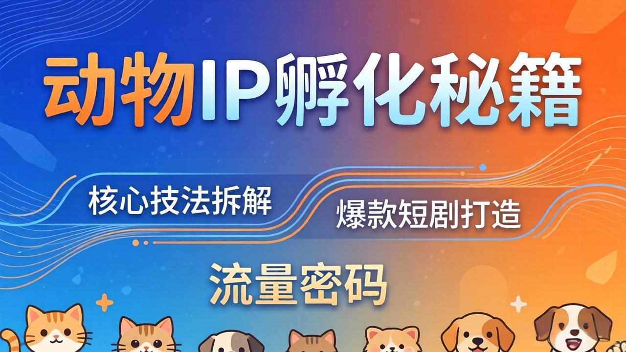 (18207期)动物IP孵化全套秘籍,三大核心技法拆解,打造爆款萌宠短剧,轻松拿捏赛道流量密码网创吧-网创项目资源站-副业项目-创业项目-搞钱项目网创吧