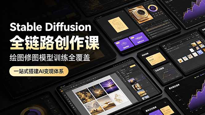 (19154期)Stable Diffusion全链路创作课,绘图修图模型训练全覆盖,一站式搭建AI变现体系网创吧-网创项目资源站-副业项目-创业项目-搞钱项目网创吧