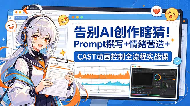 （18473期）告别AI创作瞎猜！Prompt撰写+情绪营造+CAST动画控制全流程实战课网创吧-网创项目资源站-副业项目-创业项目-搞钱项目网创吧
