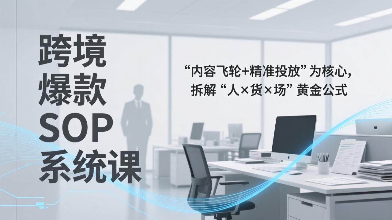(17370期)跨境爆款SOP系统课,“内容飞轮+精准投放”为核心,拆解“人×货×场”黄金公式网创吧-网创项目资源站-副业项目-创业项目-搞钱项目网创吧