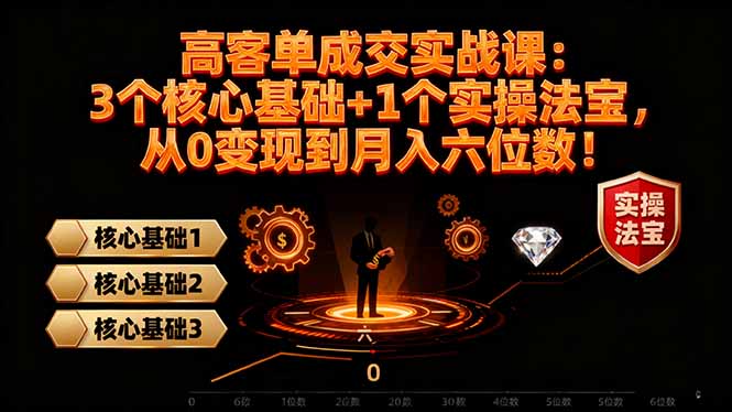 (16443期)高 客单成交实战课:3个核心基础+1个实操法宝,从0变现到月入六位数!网创吧-网创项目资源站-副业项目-创业项目-搞钱项目网创吧