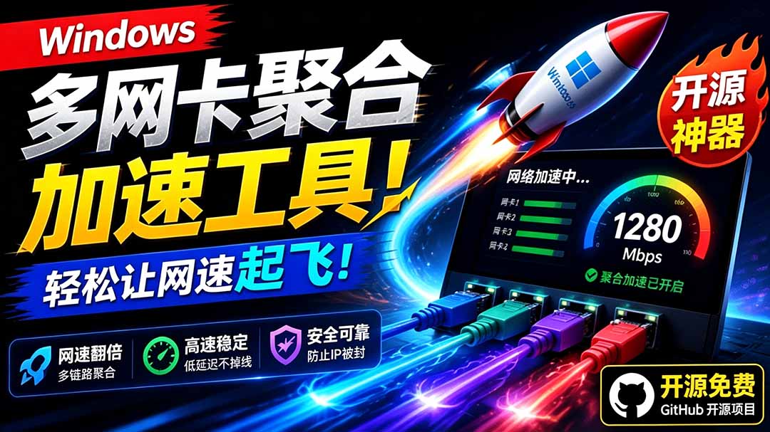 (19375期)Github开源黑科技!多网卡网速聚合加速工具,一键让你的电脑网速起飞,这感觉也太爽了HypoMux网创吧-网创项目资源站-副业项目-创业项目-搞钱项目网创吧