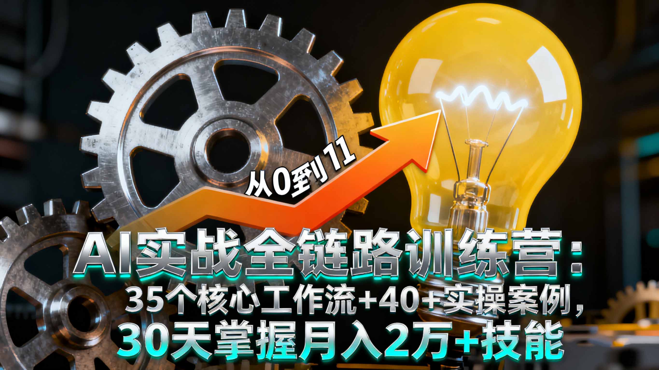 (16219期)AI实战全链路训练营:35个核心工作流+40+实操案例,30天掌握月入2万+技能网创吧-网创项目资源站-副业项目-创业项目-搞钱项目网创吧