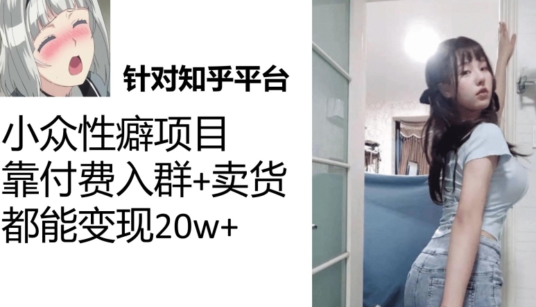 一个月入袋3w,知乎小众性癖项目,Lsp的钱才是最好赚的【揭秘】网创吧-网创项目资源站-副业项目-创业项目-搞钱项目网创吧