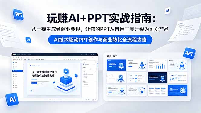 （18448期）玩赚AI+PPT实战指南-更新5月13：从一键生成到商业变现，让你的PPT从自用工具升级为可卖产品网创吧-网创项目资源站-副业项目-创业项目-搞钱项目网创吧