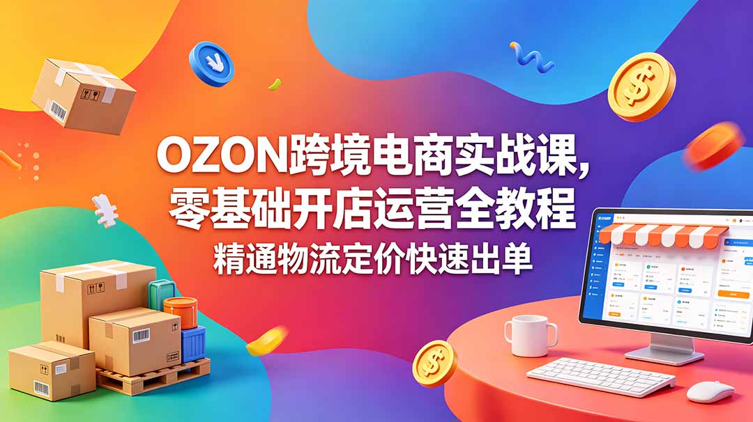 (18746期)OZON 跨境电商实战课,零基础开店运营全教程,精通物流定价快速出单网创吧-网创项目资源站-副业项目-创业项目-搞钱项目网创吧