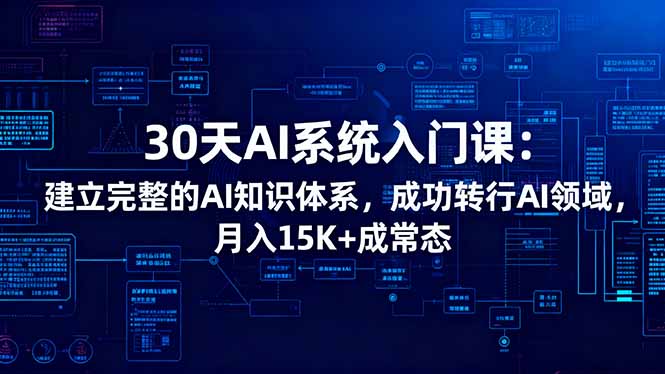 (16564期)30天AI系统入门课:建立完整的AI知识体系,成功转行AI领域,月入15K+成常态网创吧-网创项目资源站-副业项目-创业项目-搞钱项目网创吧