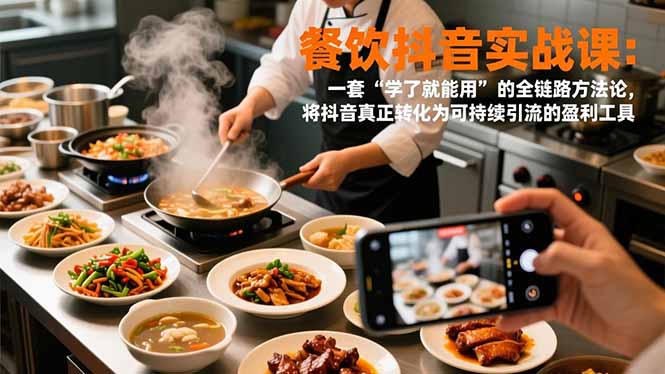 (16975期)餐饮抖音实战课:一套“学了就能用”的全链路方法论,将抖音真正转化为可持续引流的盈利工具网创吧-网创项目资源站-副业项目-创业项目-搞钱项目网创吧