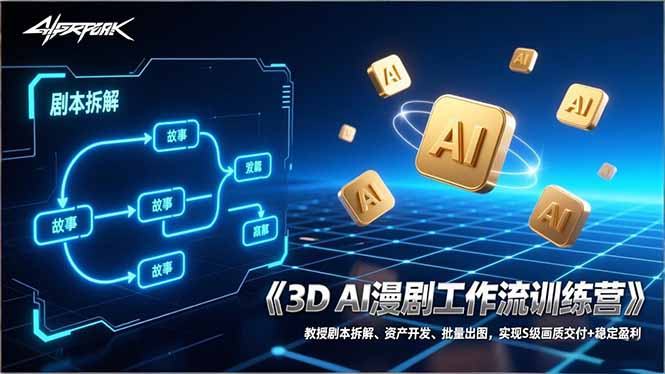 (17276期)3D AI漫剧工作流训练营:教授剧本拆解、资产开发、批量出图,实现S级画质交付+稳定盈利网创吧-网创项目资源站-副业项目-创业项目-搞钱项目网创吧