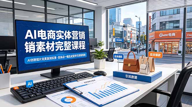 (19076期)AI电商实体营销素材完整课程,AI创意短片完美复刻实景,实体店一键生成宣传引流短视频网创吧-网创项目资源站-副业项目-创业项目-搞钱项目网创吧