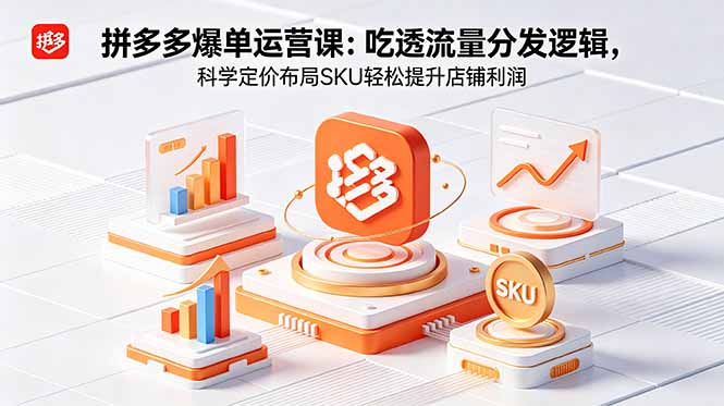 (18577期)拼多多爆单运营实战课:吃透流量分发逻辑,科学定价布局SKU轻松提升店铺利润网创吧-网创项目资源站-副业项目-创业项目-搞钱项目网创吧