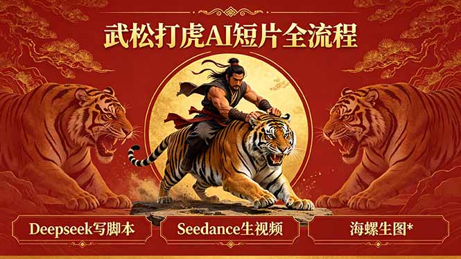 (18370期)武松打虎AI短片全流程:Deepseek写脚本+Seedance生视频+海螺生图网创吧-网创项目资源站-副业项目-创业项目-搞钱项目网创吧