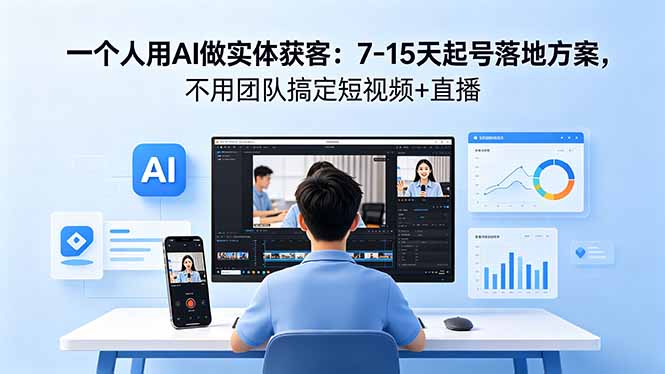 (18432期)一个人用AI做实体获客:7-15天起号落地方案,不用团队搞定短视频+直播网创吧-网创项目资源站-副业项目-创业项目-搞钱项目网创吧