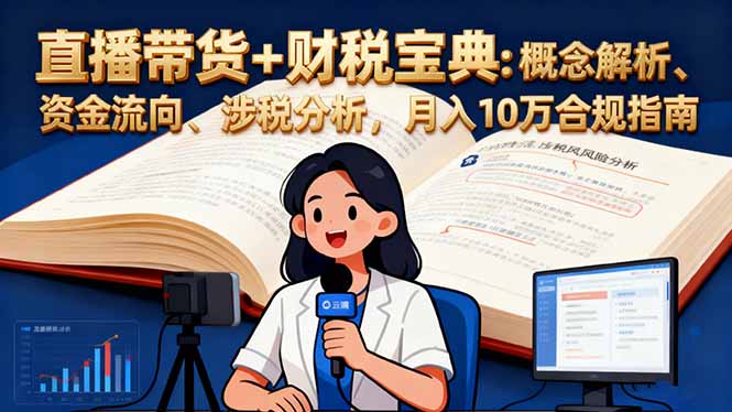 （16444期）直播带货+财税宝典：概念解析、资金流向、涉税分析，月入10万合规指南网创吧-网创项目资源站-副业项目-创业项目-搞钱项目网创吧