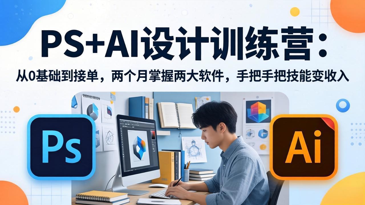 (17885期)PS+AI设计训练营:从0基础到接单,两个月掌握两大软件,手把手把技能变收入网创吧-网创项目资源站-副业项目-创业项目-搞钱项目网创吧