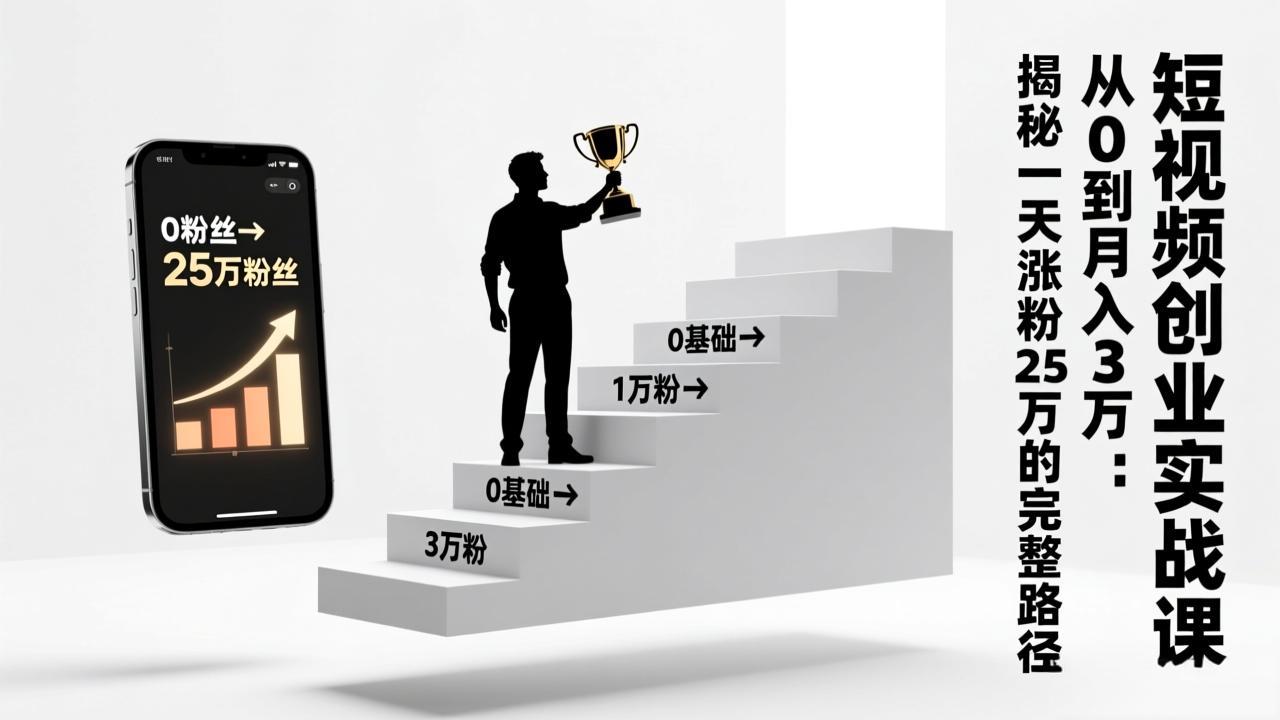 (17221期)短视频创业实战课:从0到月入3万:揭秘一天涨粉25万的完整路径网创吧-网创项目资源站-副业项目-创业项目-搞钱项目网创吧