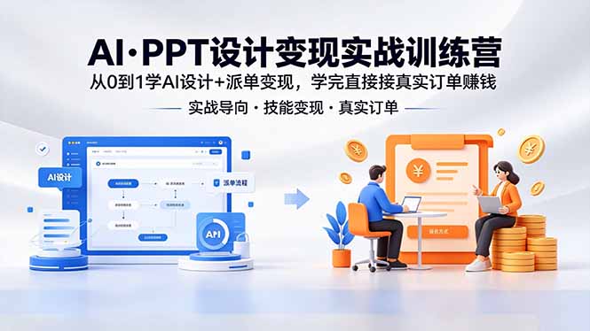 (18458期)AI·PPT设计变现实战训练营,从0到1学AI设计+派单变现,学完直接接真实订单赚钱网创吧-网创项目资源站-副业项目-创业项目-搞钱项目网创吧