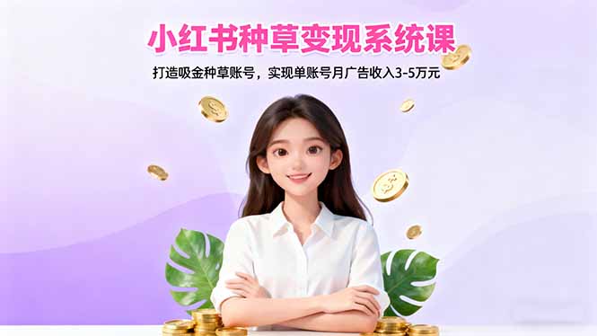 (16468期)小红书种草变现系统课:打造吸金种草账号,实现单账号月广告收入3-5万元网创吧-网创项目资源站-副业项目-创业项目-搞钱项目网创吧