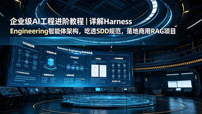(19158期)企业级AI工程进阶教程|详解Harness Engineering智能体架构,吃透SDD规范,落地商用RAG项目网创吧-网创项目资源站-副业项目-创业项目-搞钱项目网创吧