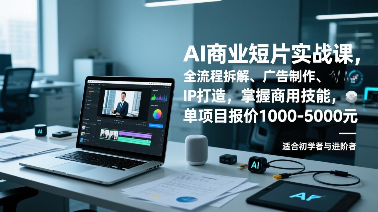 (17051期)AI商业短片实战课,全流程拆解、广告制作、IP打造,掌握商用技能,单项目报价1000-5000元网创吧-网创项目资源站-副业项目-创业项目-搞钱项目网创吧