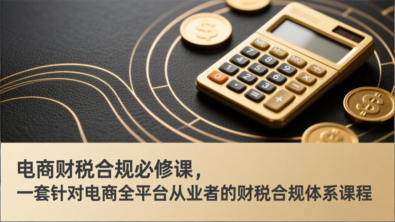 (17359期)电商财税合规必修课,是一套针对电商全平台从业者的财税合规体系课程网创吧-网创项目资源站-副业项目-创业项目-搞钱项目网创吧
