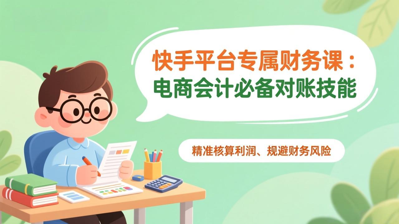 (17167期)快手平台专属财务课:电商会计必备对账技能,精准核算利润、规避财务风险网创吧-网创项目资源站-副业项目-创业项目-搞钱项目网创吧