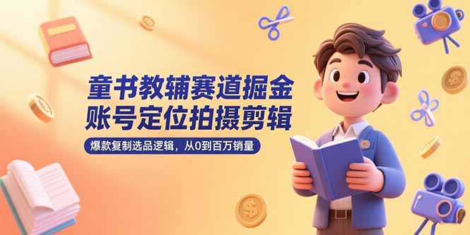 (15326期)童书教辅赛道掘金,账号定位拍摄剪辑,爆款复制选品逻辑,从0到百万销量网创吧-网创项目资源站-副业项目-创业项目-搞钱项目网创吧