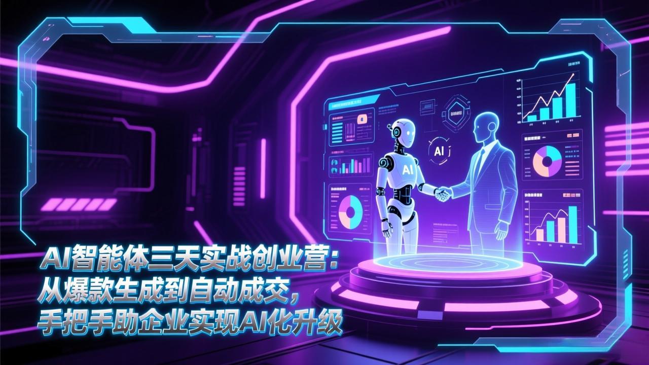 (17176期)AI智能体三天实战创业营:从爆款生成到自动成交,手把手助企业实现AI化升级网创吧-网创项目资源站-副业项目-创业项目-搞钱项目网创吧
