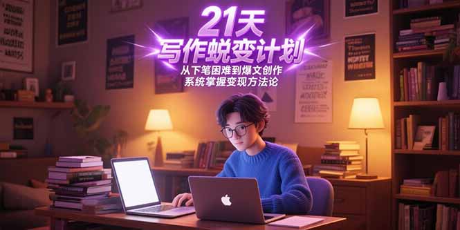 (15204期)21天写作蜕变计划,从下笔困难到爆文创作,系统掌握变现方法论网创吧-网创项目资源站-副业项目-创业项目-搞钱项目网创吧