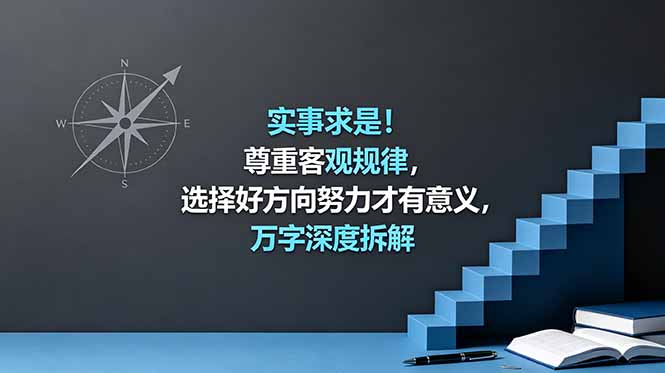 （18744期）付费文章：实事求是！尊重客观规律，选择好方向努力才有意义，万字深度拆解网创吧-网创项目资源站-副业项目-创业项目-搞钱项目网创吧