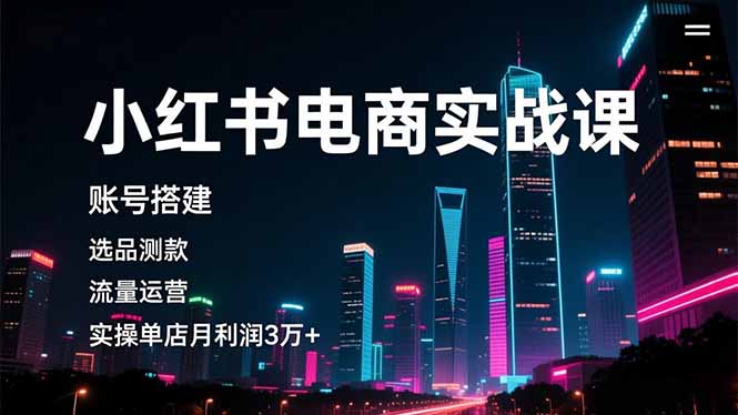 (16615期)小红书电商实战课,账号搭建,选品测款,流量运营,实操月利润3万+网创吧-网创项目资源站-副业项目-创业项目-搞钱项目网创吧