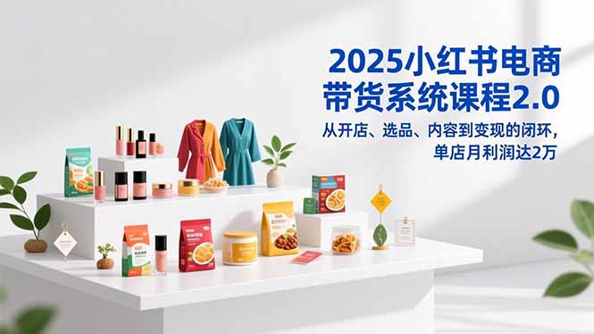 (16880期)2025小红书电商带货系统课程2.0,从开店、选品、内容到变现的闭环,单店月利润达2万网创吧-网创项目资源站-副业项目-创业项目-搞钱项目网创吧
