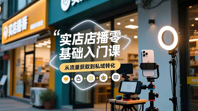 (16733期)实体店播零基础入门课,实体店+短视频+直播+微信生态+私域社群,从流量获取到私域转化网创吧-网创项目资源站-副业项目-创业项目-搞钱项目网创吧