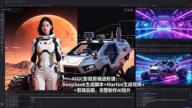 (18475期)AIGC影视剪辑进阶课:DeepSeek生成脚本+Martini生成视频+剪辑后期,完整制作AI短片网创吧-网创项目资源站-副业项目-创业项目-搞钱项目网创吧