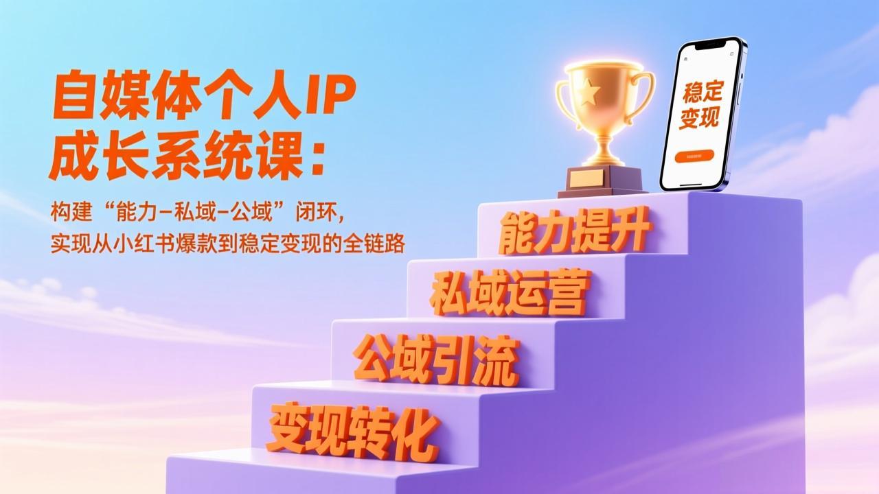 (17192期)自媒体个人IP成长系统课:构建“能力-私域-公域”闭环,实现从小红书爆款到稳定变现的全链路网创吧-网创项目资源站-副业项目-创业项目-搞钱项目网创吧