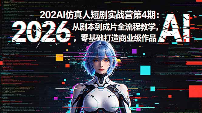 (18656期)2026AI仿真人短剧实战营第4期:从剧本到成片全流程教学,零基础打造商业级作品网创吧-网创项目资源站-副业项目-创业项目-搞钱项目网创吧