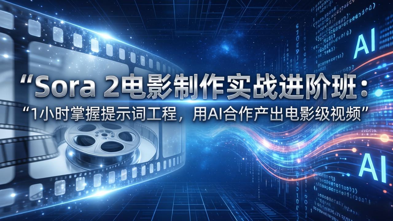 (17679期)Sora 2电影制作实战进阶班:1小时掌握提示词工程,用AI合作产出电影级视频网创吧-网创项目资源站-副业项目-创业项目-搞钱项目网创吧