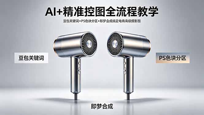 (18331期)AI+精准控图全流程教学 豆包关键词+PS色块分区+即梦合成搞定电商高级摄影图网创吧-网创项目资源站-副业项目-创业项目-搞钱项目网创吧