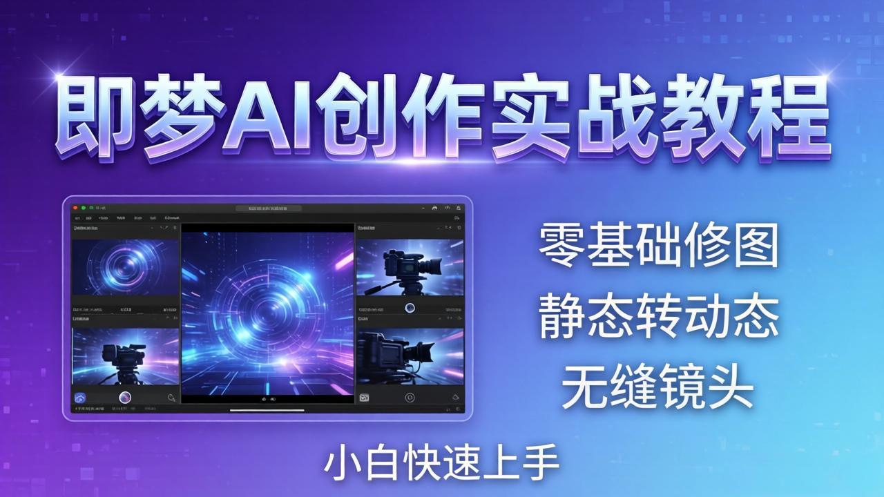 (18196期)即梦AI创作实战教程,从零基础修图到AI导演,实战教学静态转动态+无缝镜头,小白快速上手网创吧-网创项目资源站-副业项目-创业项目-搞钱项目网创吧