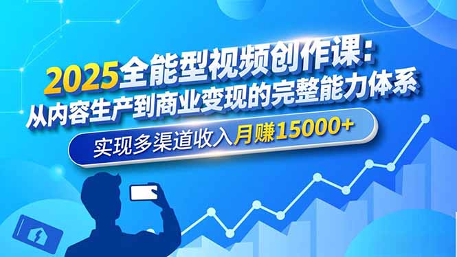 （16644期）2025全能型视频创作课：从内容生产到商业变现的完整能力体系，实现多渠道收入月赚15000+网创吧-网创项目资源站-副业项目-创业项目-搞钱项目网创吧